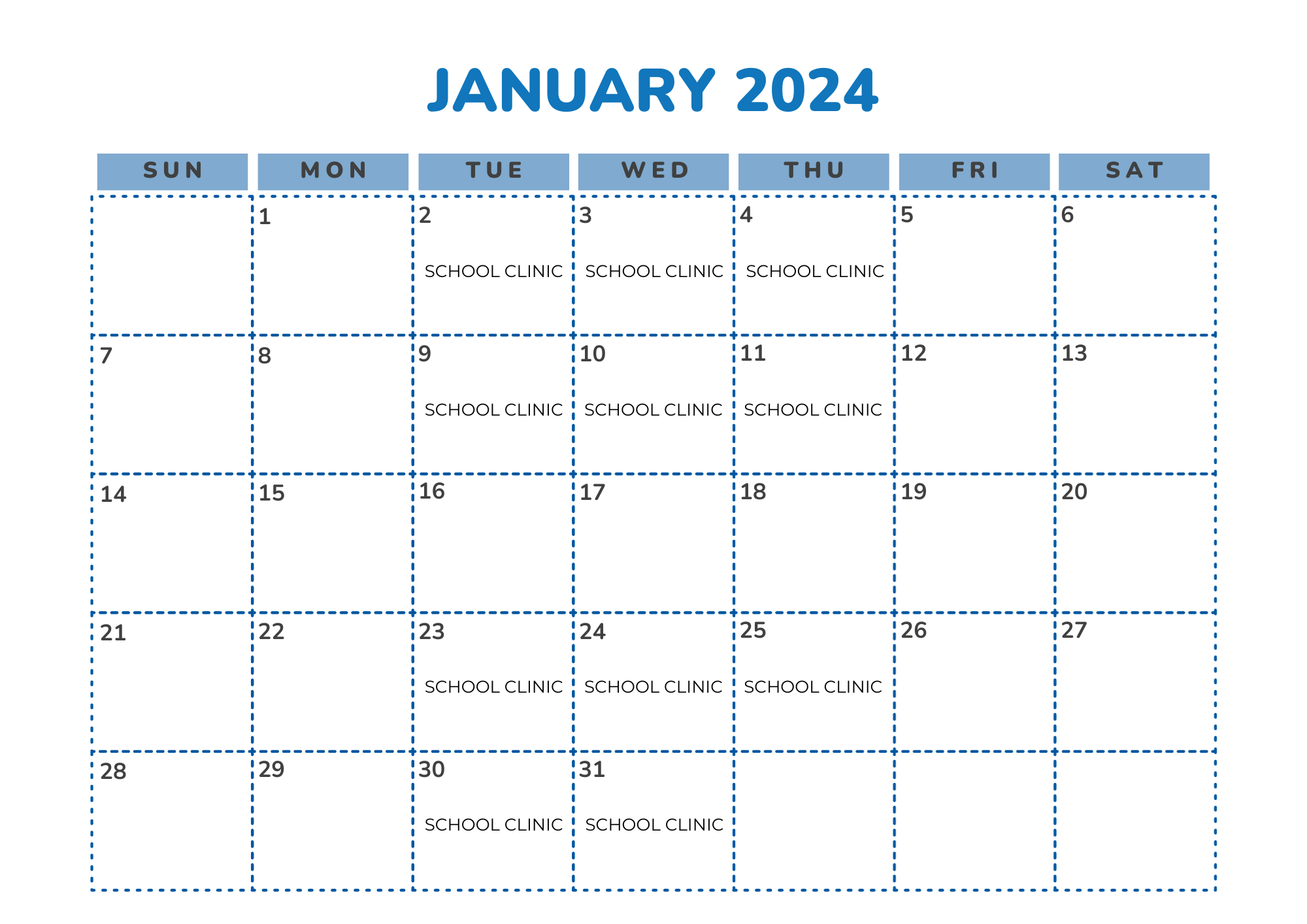 Mobile Unit Calendars - Johnson Health Center